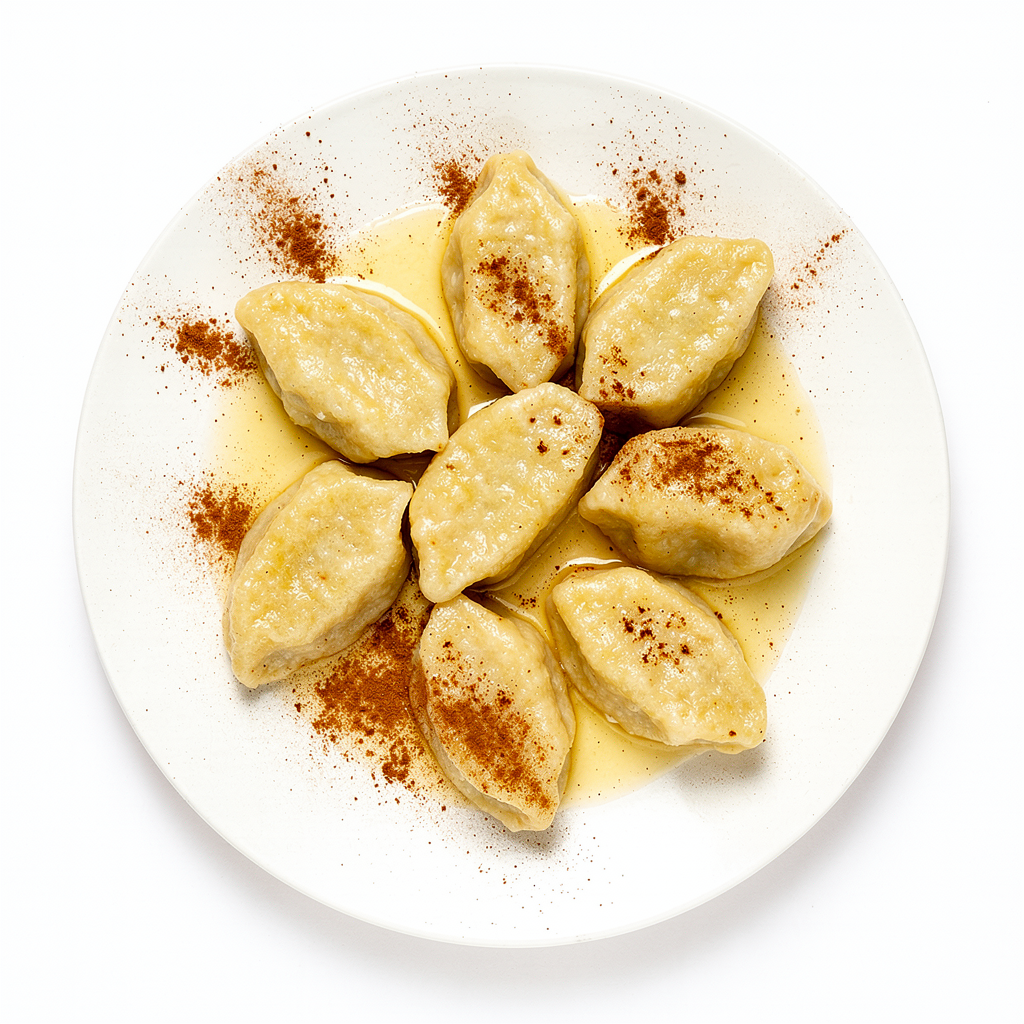 Sultingi virti varškėtukai su vanilinį grietinėlės padažu